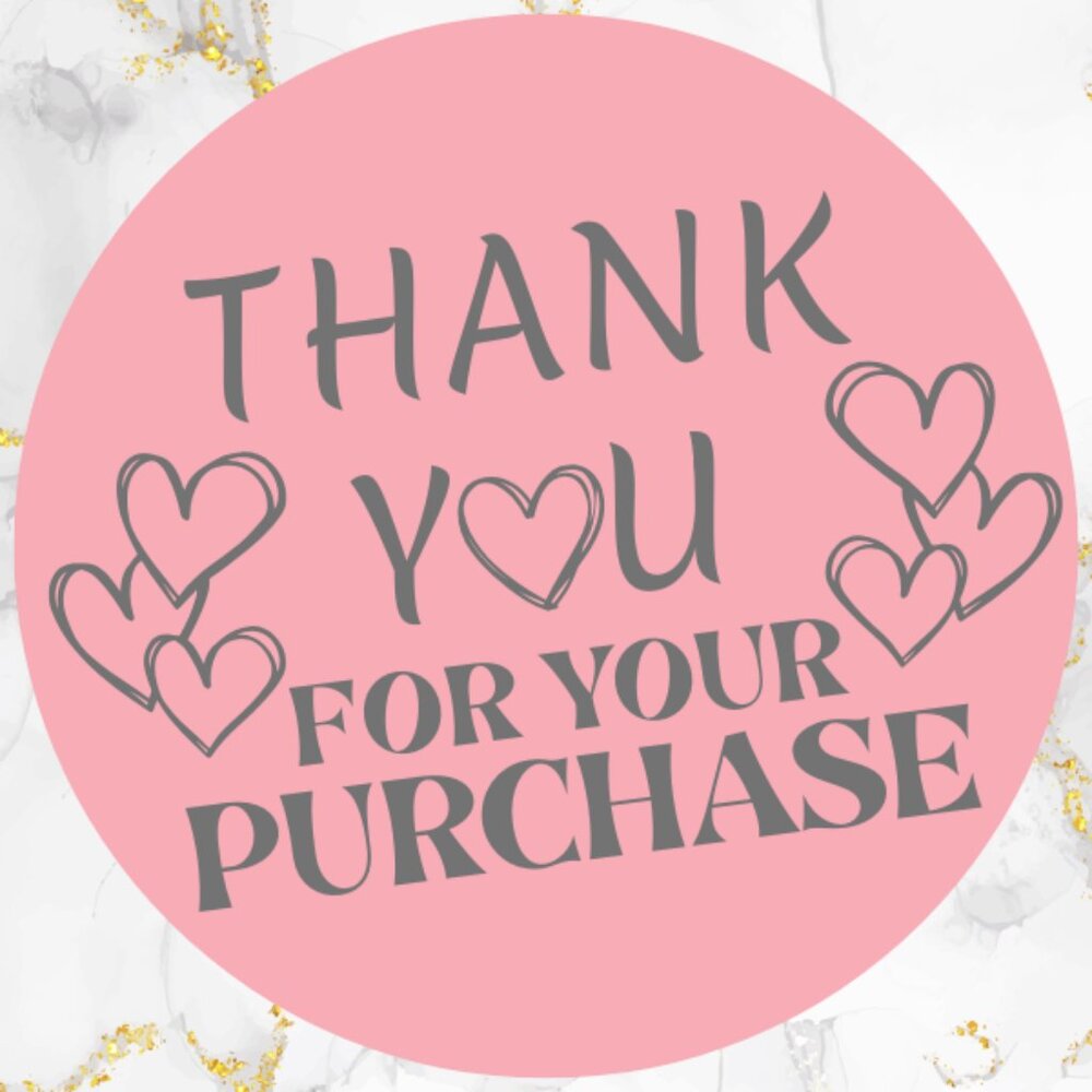 100 Thank You Thermal Stickers 2 inch